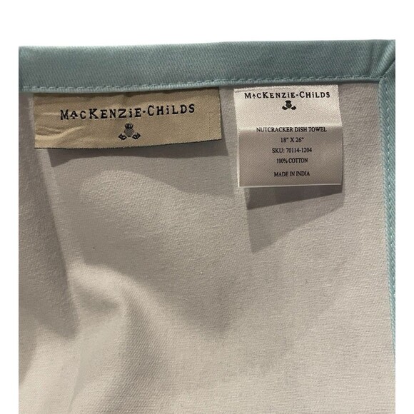 MacKenzie Childs Christmas Nutcracker Teapot Festive Hand Dish Towel 18"x26" - Picture 7 of 9